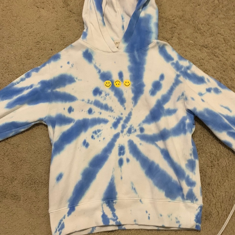 URBAN NATION BLUE TYEDYED EMOJI HOODIE